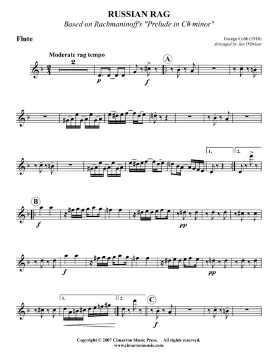 Russian Rag (Rockie's Rag) Woodwind Quintet scores gallery preview page 5