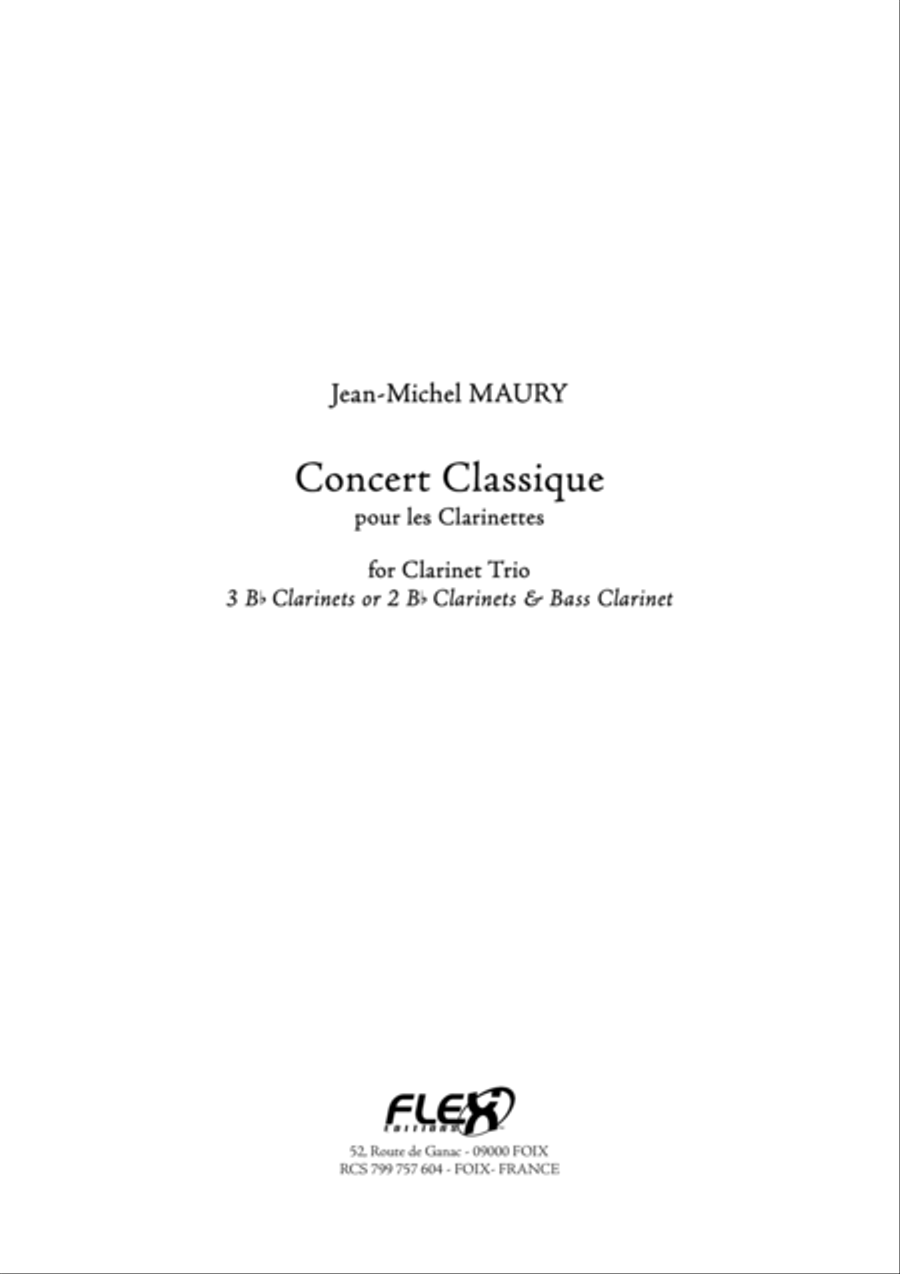 Concert Classique B-Flat Clarinet scores gallery preview page 1