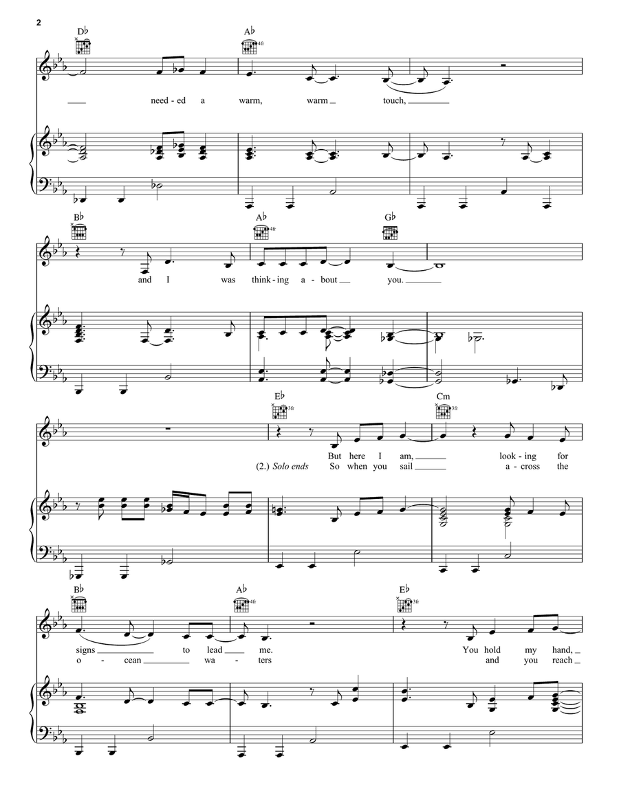 Thinking About You Thinking About You Piano, Vocal, Guitar scores gallery preview page 2