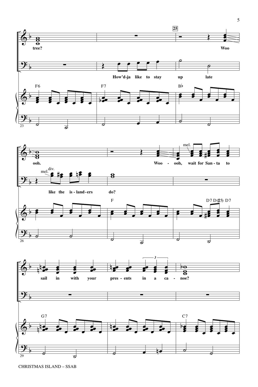 Christmas Island (arr. Alan Billingsley) 4-Part scores gallery preview page 4