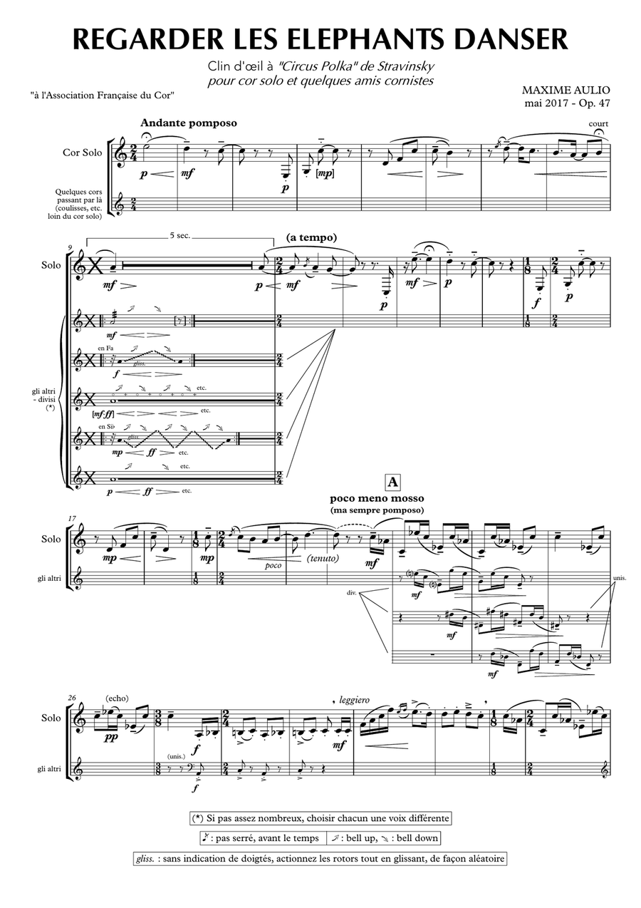 Regarder les elephants danser - Watch the elephants dance Brass Ensemble scores gallery preview page 1