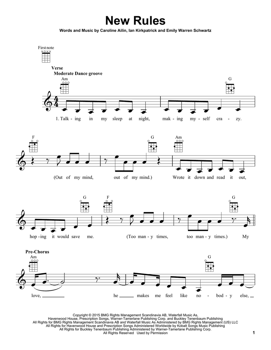 New Rules Ukulele scores gallery preview page 1