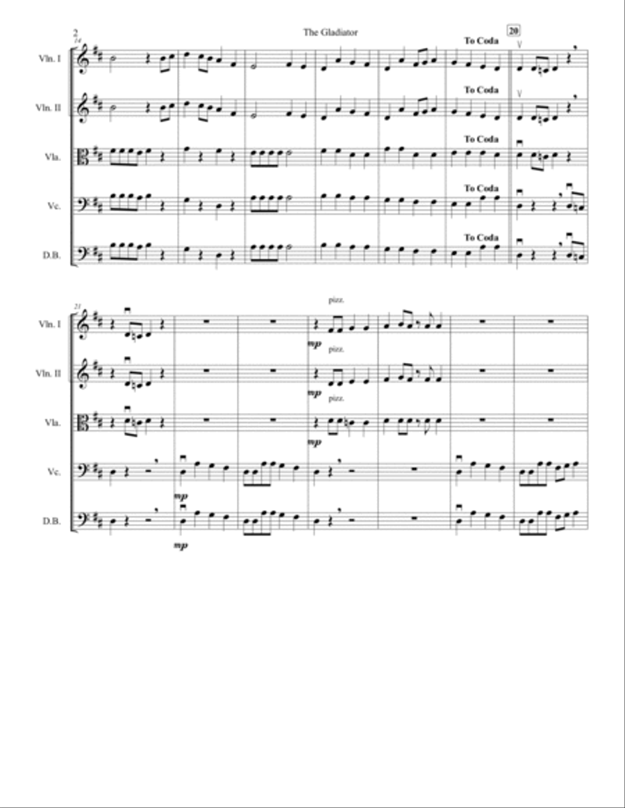 The Gladiator String Orchestra scores gallery preview page 2