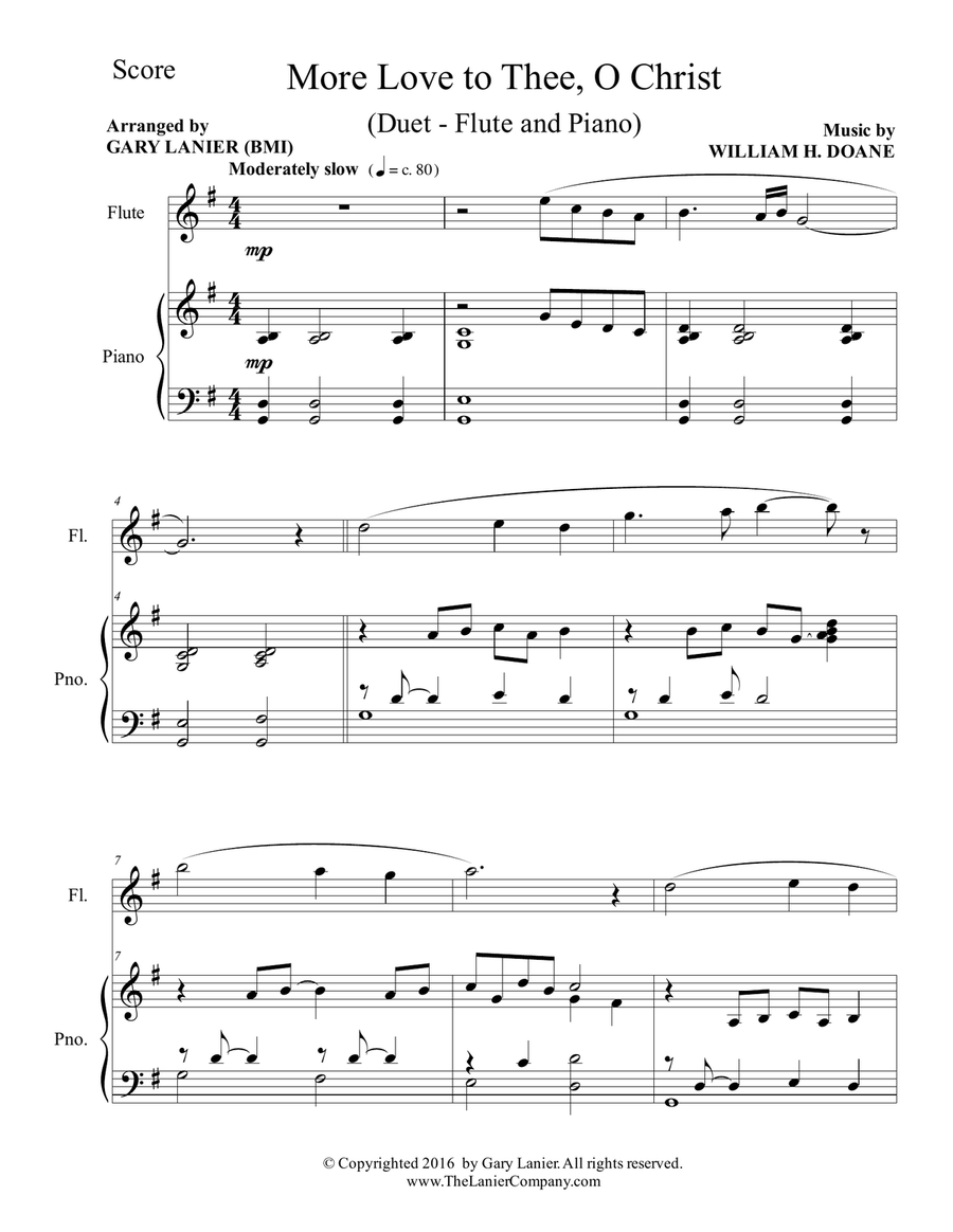MORE LOVE TO THEE, O CHRIST (Duet – Flute & Piano with Parts) Flute Solo scores gallery preview page 2