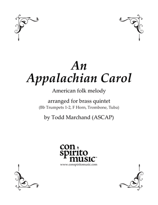 Book cover for An Appalachian Carol — brass quintet