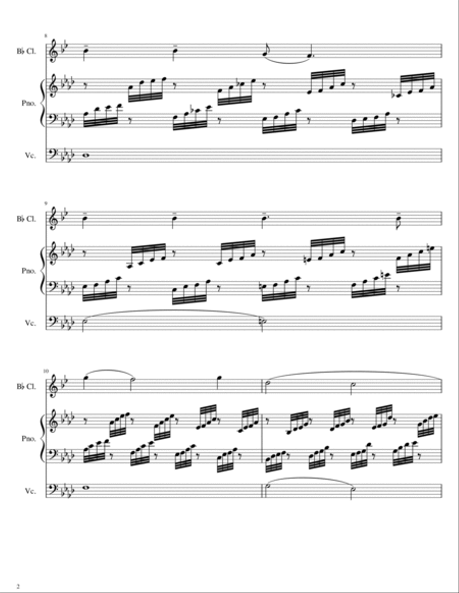 Crossing Jordan: Three Spirituals for clarinet, piano and cello B-Flat Clarinet scores gallery preview page 4