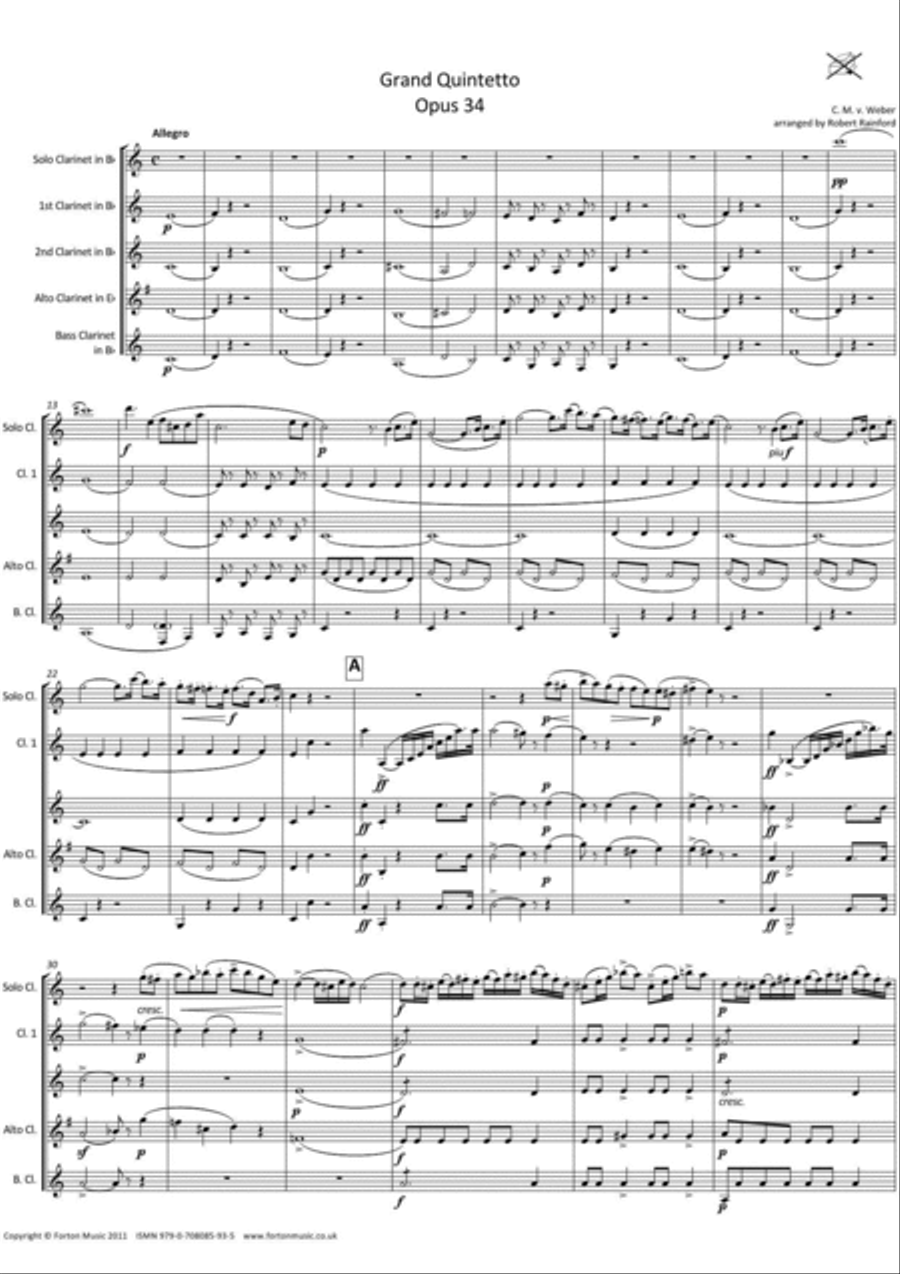 Grand Quintetto Opus 34 Grand Quintetto Opus 34 B-Flat Clarinet scores gallery preview page 2
