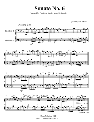 Loeillet: Sonata No. 6 for Trombone Duo