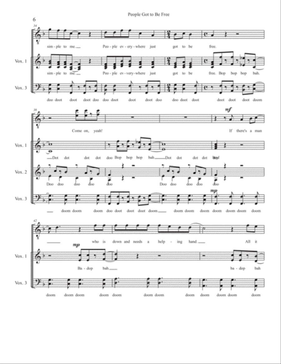 People Got To Be Free People Got To Be Free 4-Part scores gallery preview page 6