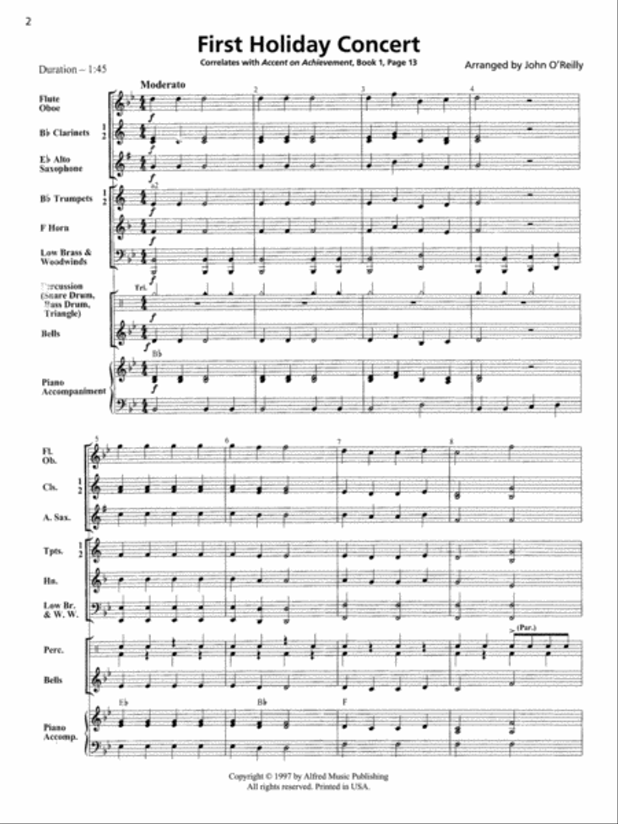 Accent on Performance Holiday Collection Concert Band scores gallery preview page 3