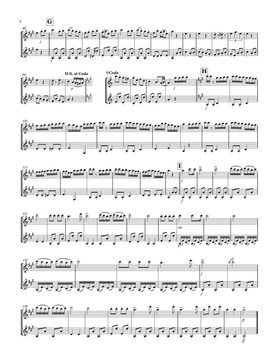Rondo Alla Turca: Clarinet & Bass Clarinet Duet Clarinet Duet scores gallery preview page 2