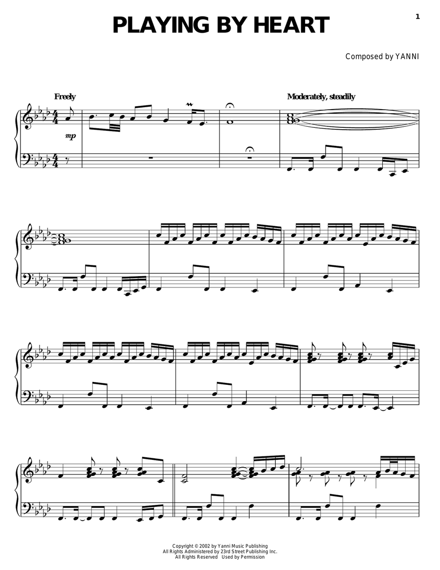 Playing By Heart Piano Solo scores gallery preview page 1