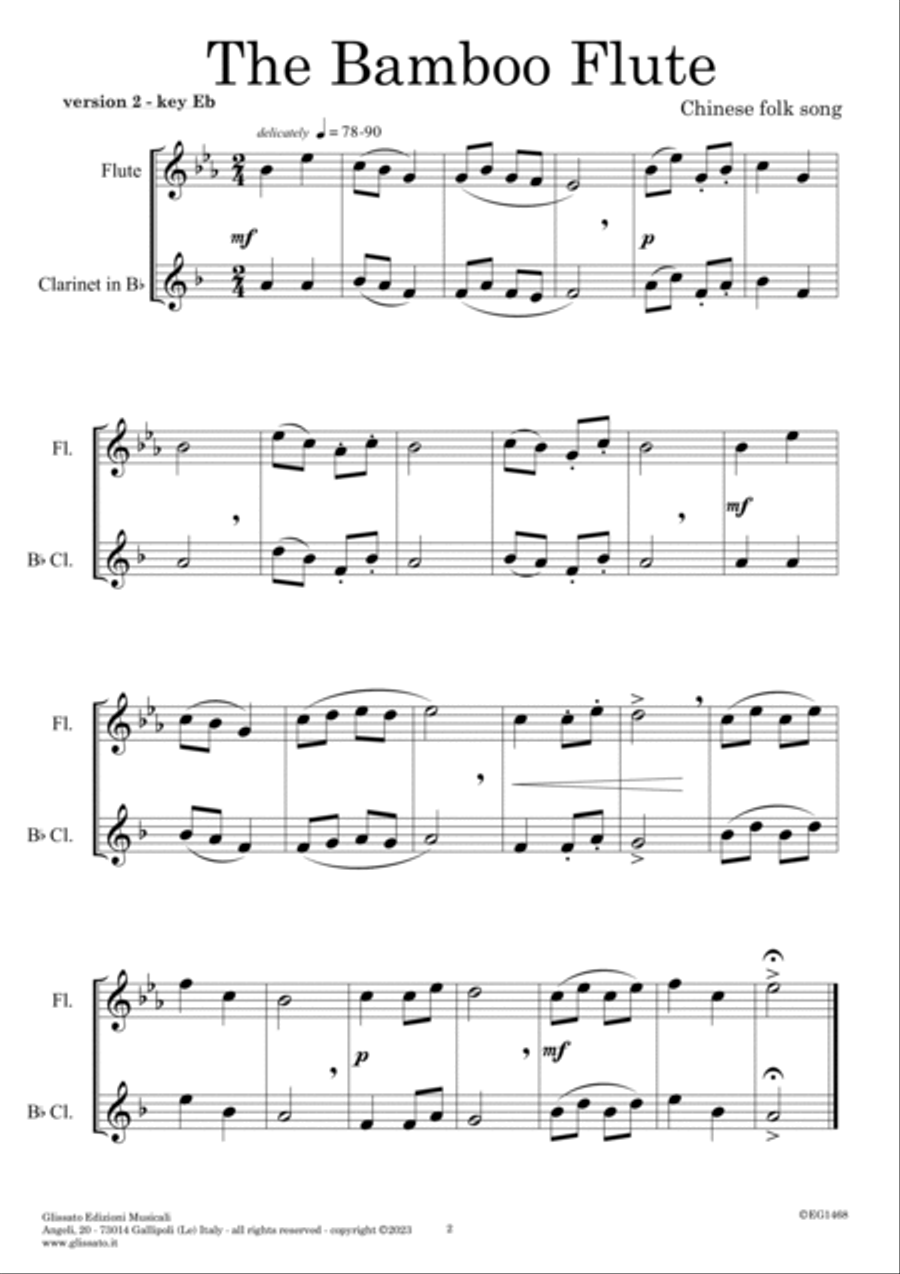 Flute and Clarinet 64 easy duets - 16 Traditional tunes scored in four keys (volume 3) Woodwind Duet scores gallery preview page 5