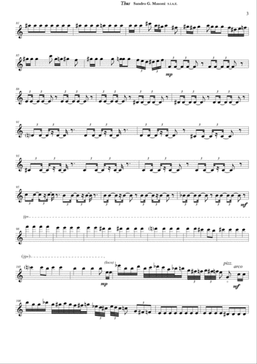 Thus (Violin II part) String Quartet scores gallery preview page 3