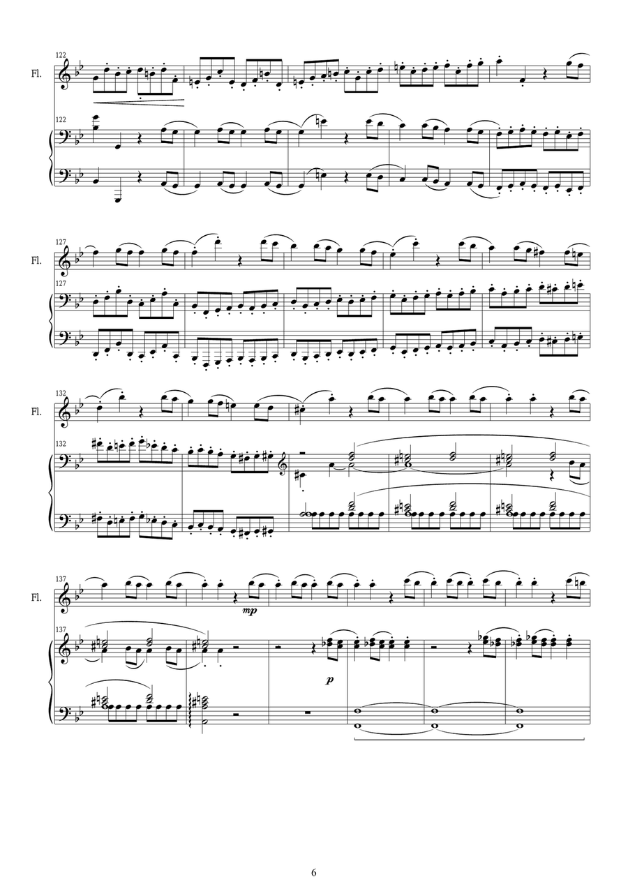 Mozart - Full Symphony in G minor No.40 K.550 for Flute and Piano Flute Solo scores gallery preview page 6