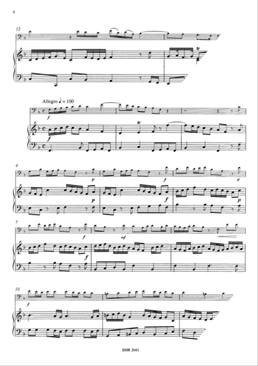 Sonata No. 1 in F Major Euphonium scores gallery preview page 4