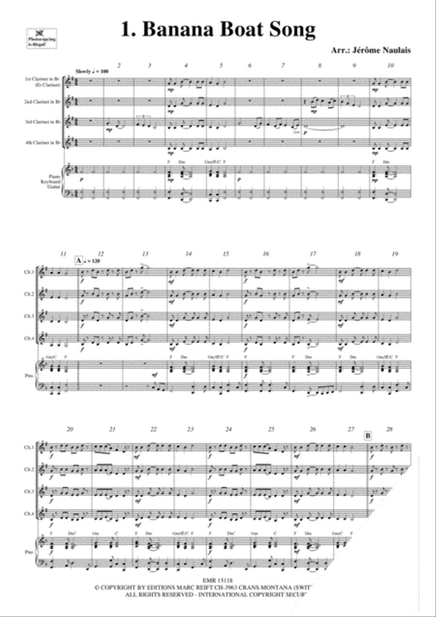 4 Clarinets & Piano Vol. 1 Clarinet scores gallery preview page 3