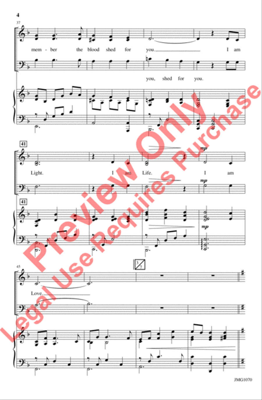 I Am Light, I Am Life, I Am Love 4-Part scores gallery preview page 5