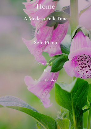 Book cover for "Home" Original modern folk-tune-Piano solo (with chord symbols)