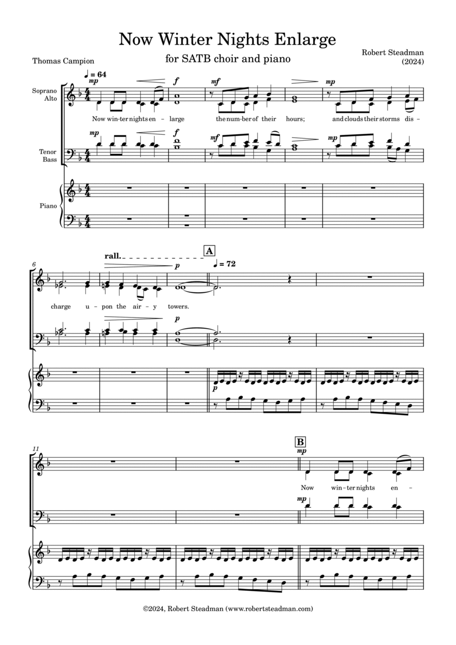 Now Winters Night Enlarge 4-Part scores gallery preview page 1