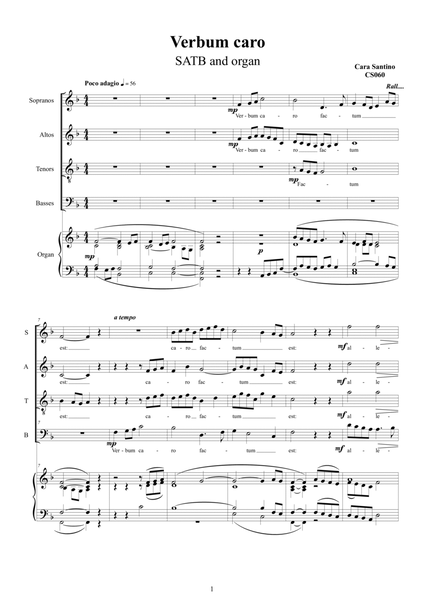 Verbum caro - Choir SATB and organ image number null