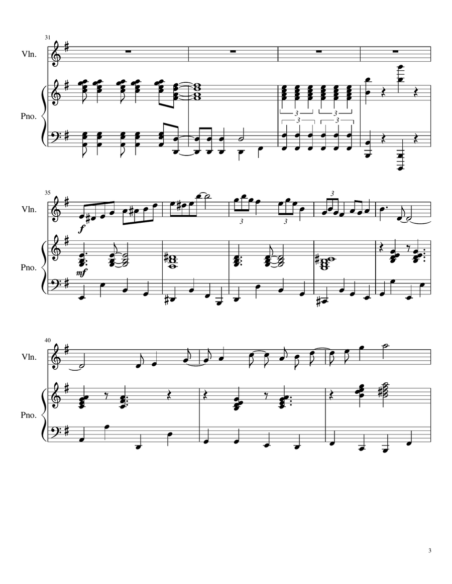 Blue Skies Violin Solo scores gallery preview page 3