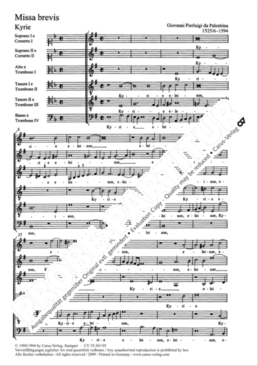 Missa brevis Choir scores gallery preview page 2