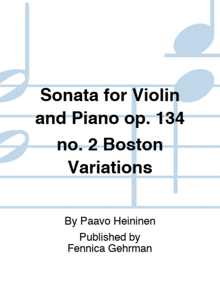 Sonata for Violin and Piano Op. 134/2 Boston Variations Violin Solo scores gallery preview page 1