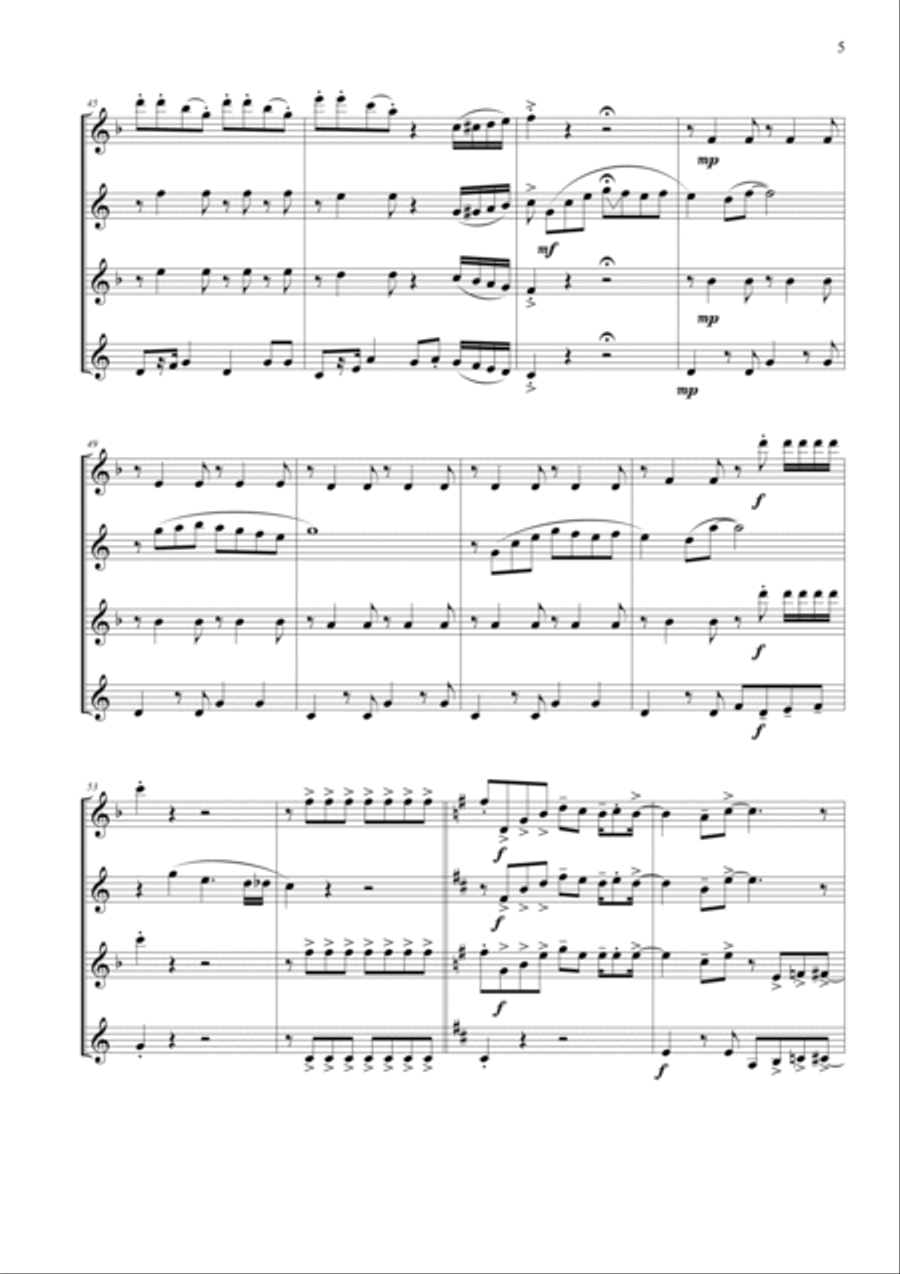 Cherry Pink And Apple Blossom White Saxophone Quartet scores gallery preview page 6