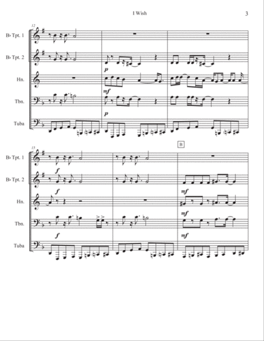 I Wish Brass Quintet scores gallery preview page 4