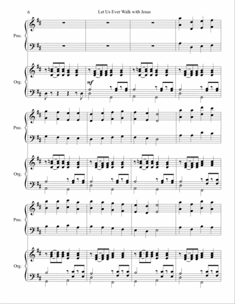 Let Us Ever Walk with Jesus Piano scores gallery preview page 6
