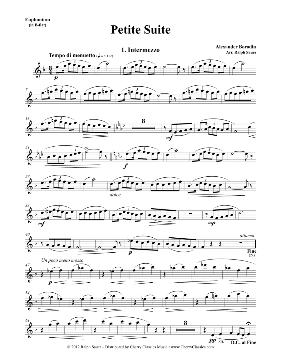 Petite Suite for Euphonium & Piano Euphonium scores gallery preview page 1