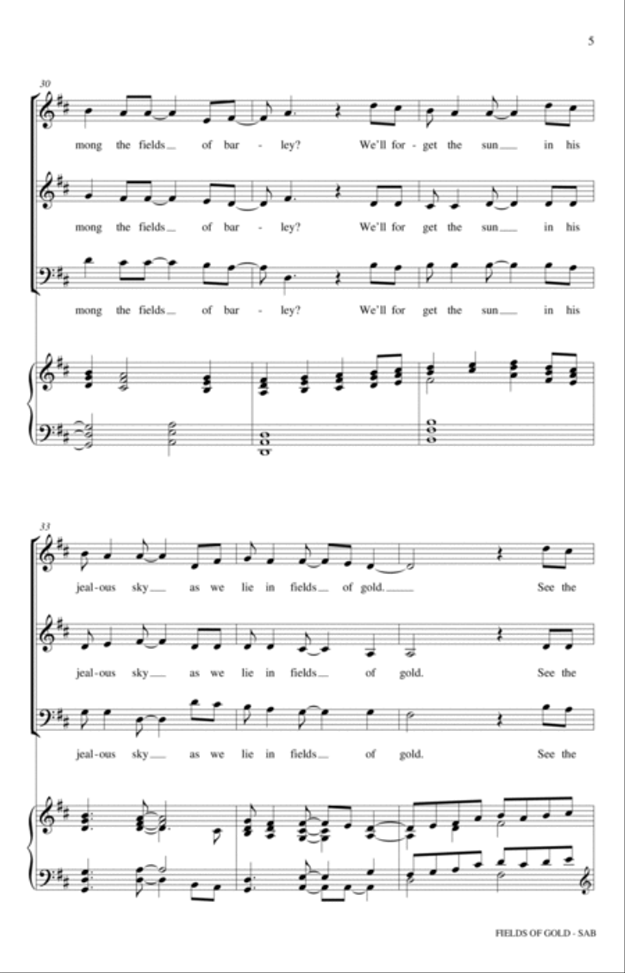 Fields Of Gold (arr. Philip Lawson) 3-Part scores gallery preview page 5