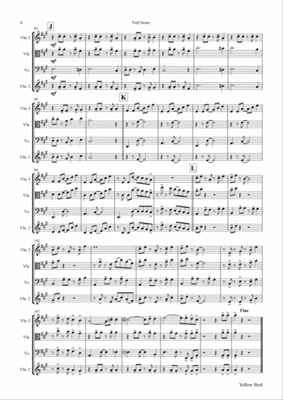 Yellow Bird - Haitian Folk Song - Calypso - String Trio String Trio scores gallery preview page 4