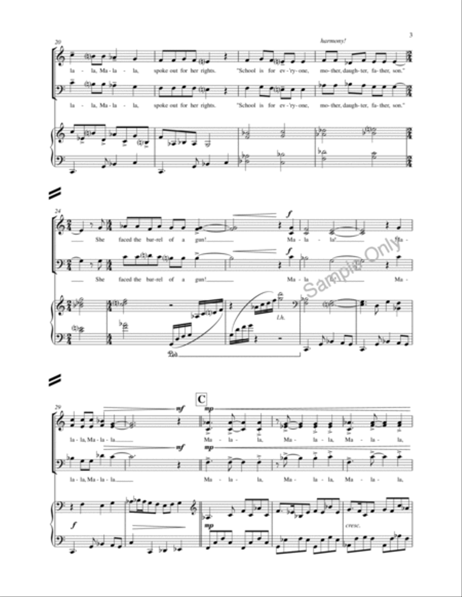 Malala Pakistani Girl Malala Pakistani Girl 3-Part scores gallery preview page 3