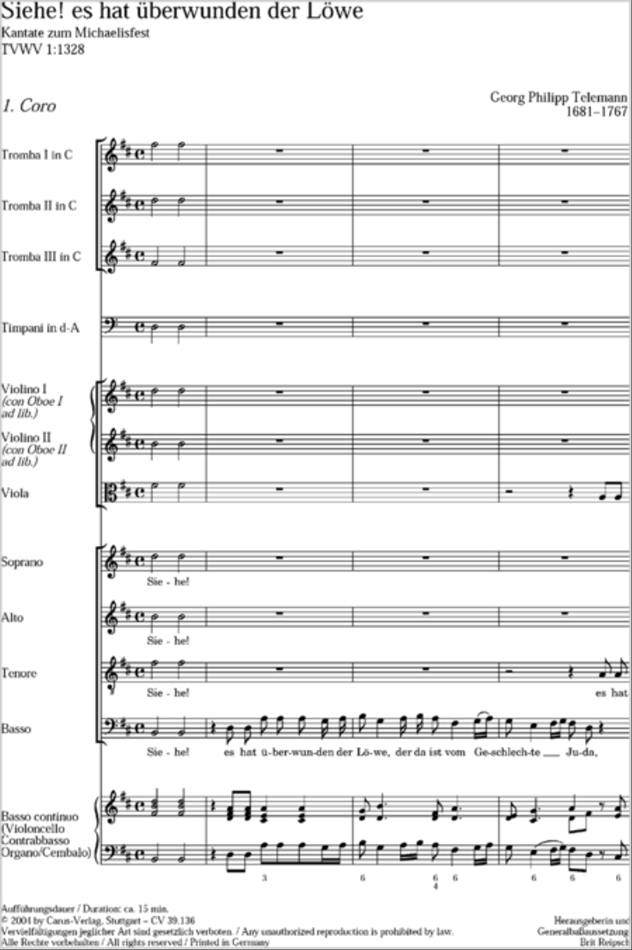 Siehe! es hat uberwunden der Lowe 4-Part scores gallery preview page 2