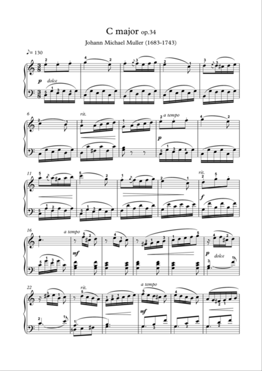 C major op 34 Piano Solo scores gallery preview page 1