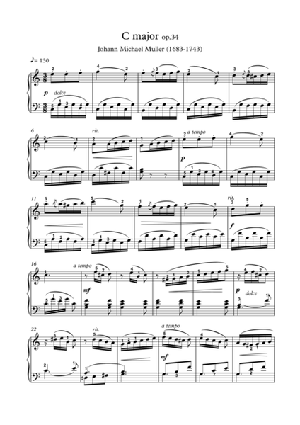 C major op 34 Piano Solo - Digital Sheet Music
