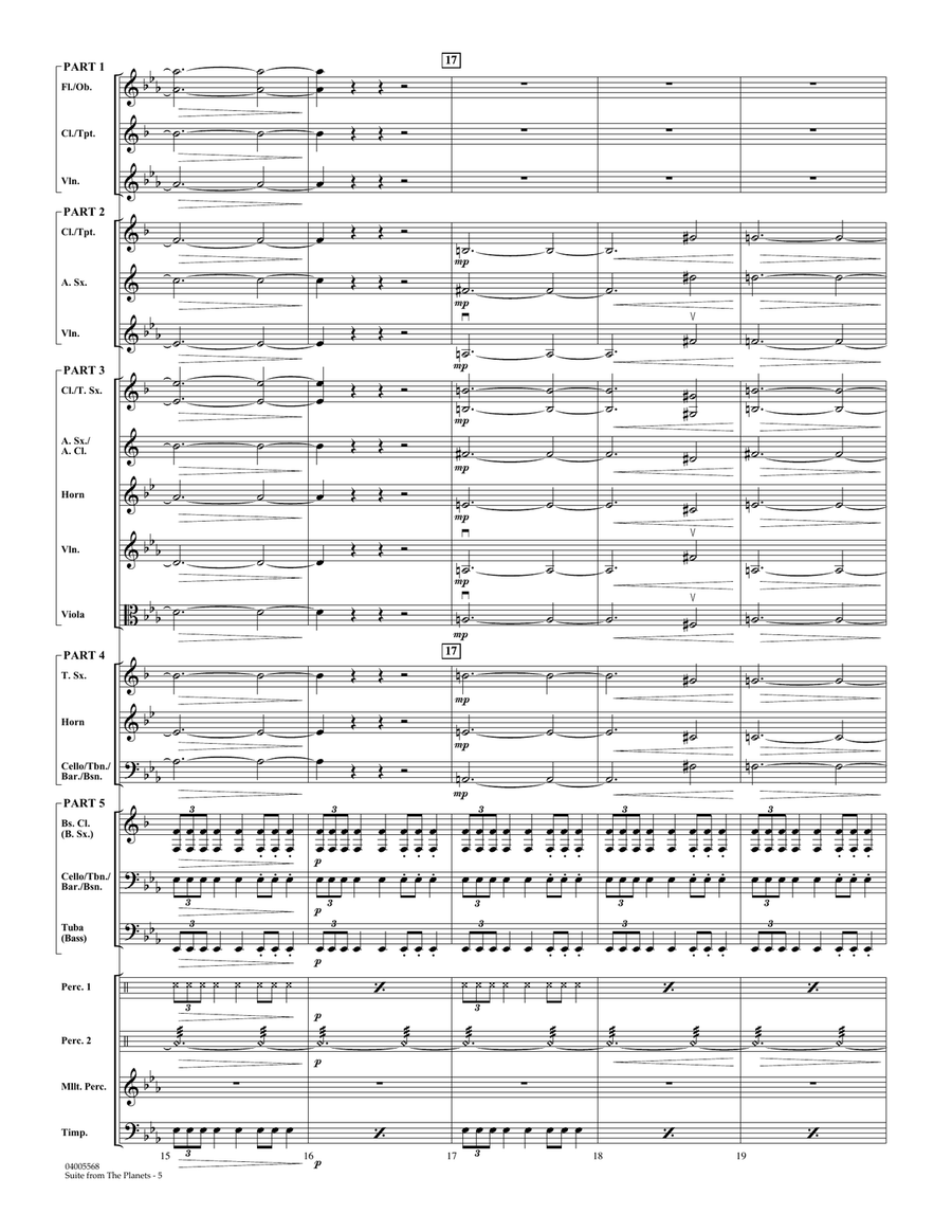 Suite from the Planets - Conductor Score (Full Score) Concert Band scores gallery preview page 5