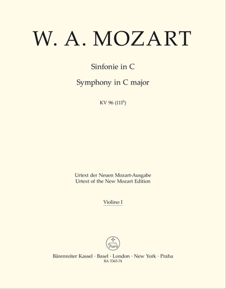 Symphony C major, KV 96(111b) Violin scores gallery preview page 1