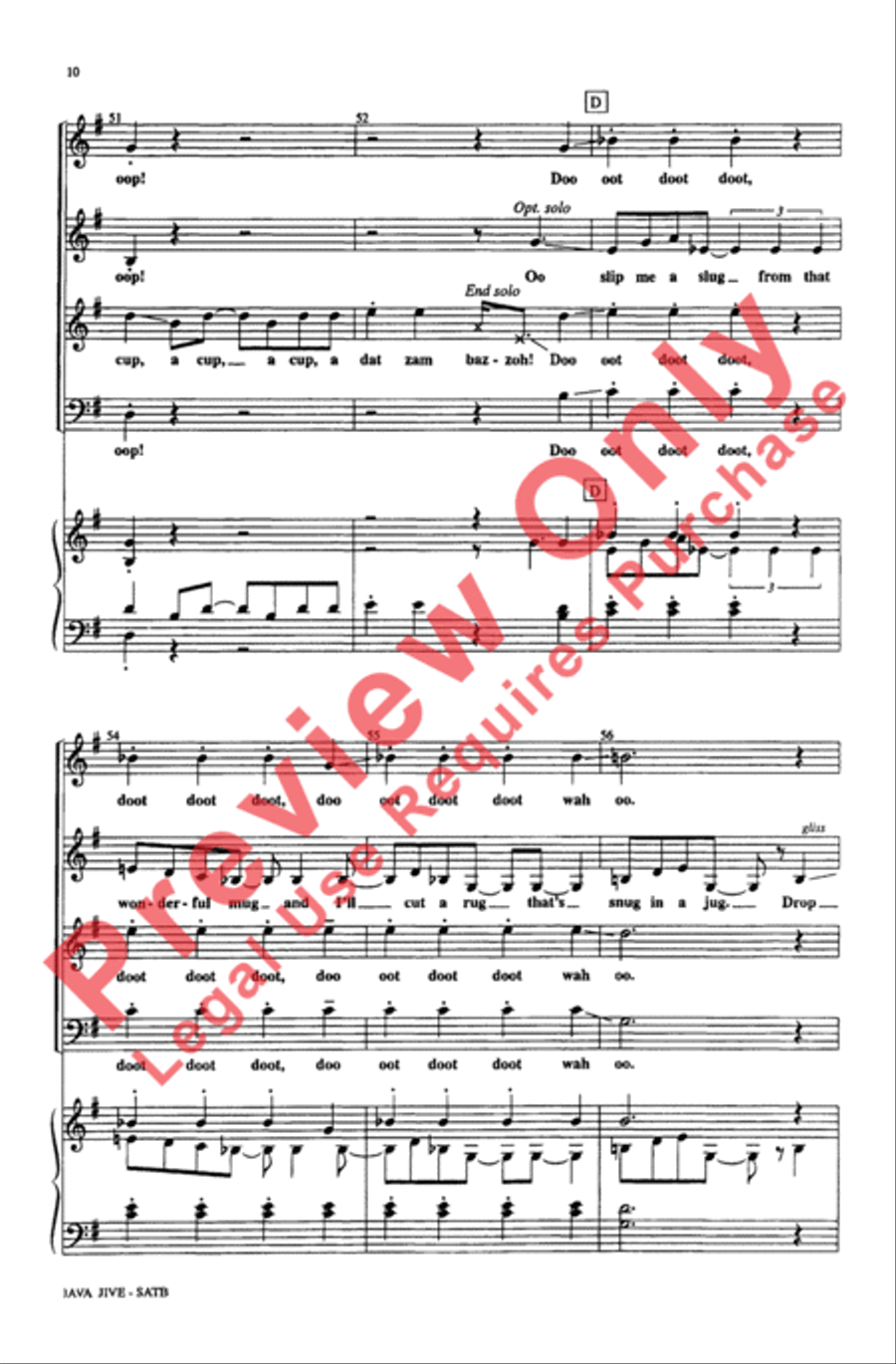 Java Jive 4-Part scores gallery preview page 10