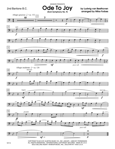 Ode To Joy (from Symphony No. 9) - 2nd Baritone B.C.