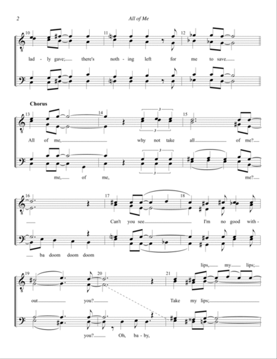 All Of Me (arr. Scott Kitzmiller) TTBB scores gallery preview page 2