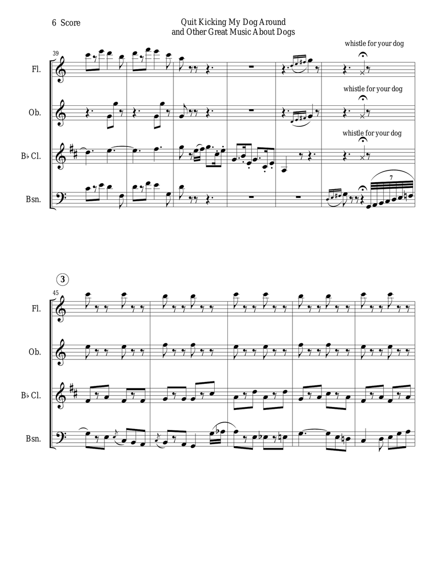 Quit Kicking My Dog Around and Other Music about Dogs for Woodwind Quartet Woodwind Quartet scores gallery preview page 6