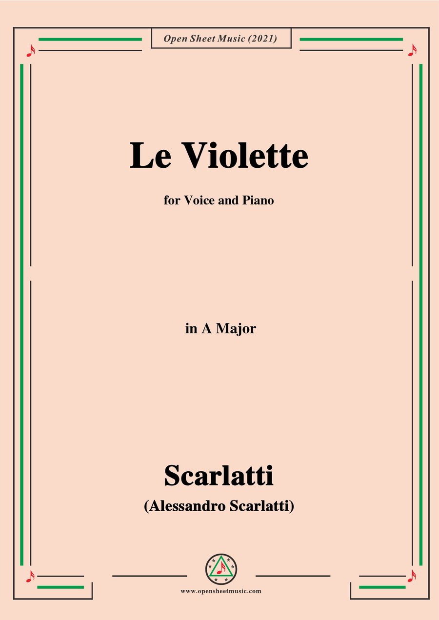 Scarlatti-Le Violette in A Major,from Pirro e Demetrio,for Voice&Piano