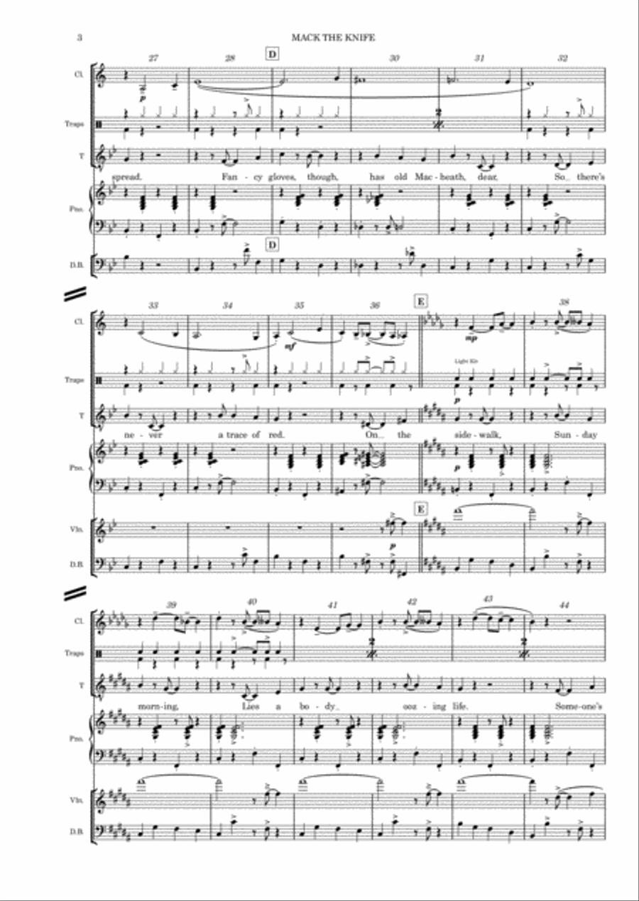 Mack The Knife Small Ensemble scores gallery preview page 3