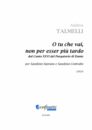 Book cover for Andrea Talmelli: O tu che vai, non per esser più tardo (ES-23-055)