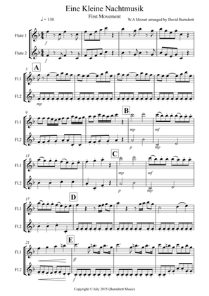 Book cover for Eine Kleine Nachtmusik (1st movement) for Flute Duet
