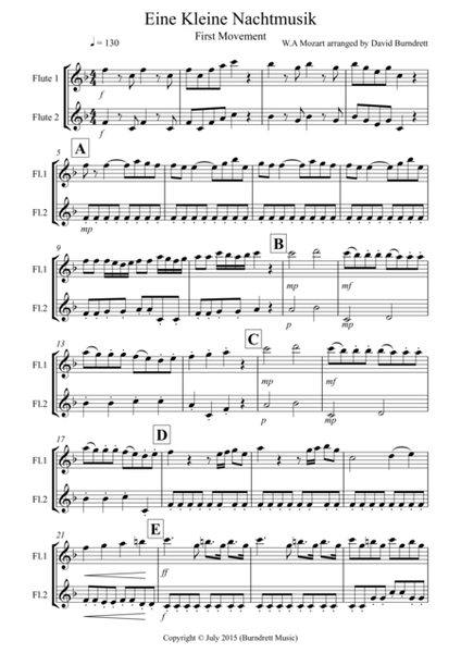 Eine Kleine Nachtmusik (1st movement) for Flute Duet image number null