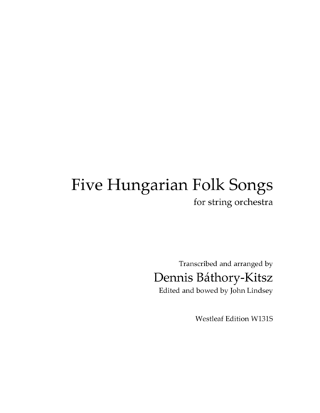 Five Hungarian Folk Songs image number null